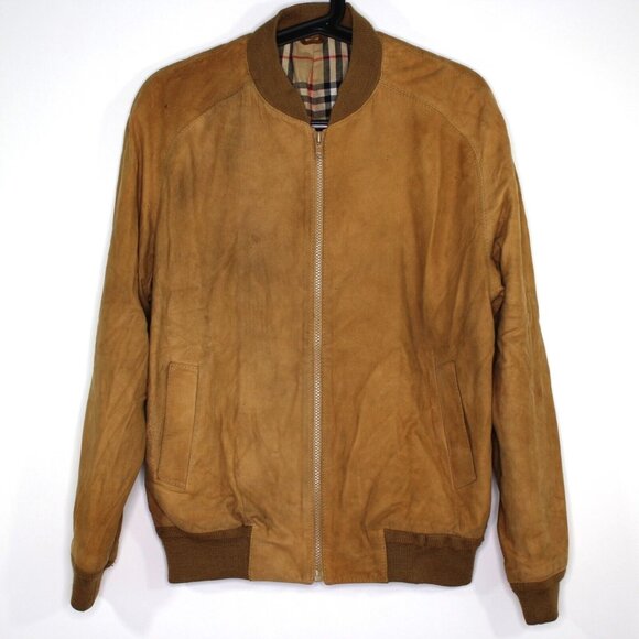Burberrys Jackets & Blazers - Vintage Burberrys Burberry Womens 12 Suede Leather Bomber Jacket L559